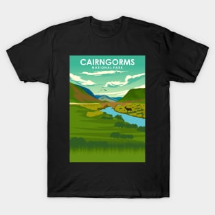 Cairngorms National Park Vintage Minimal Travel Poster T-Shirt